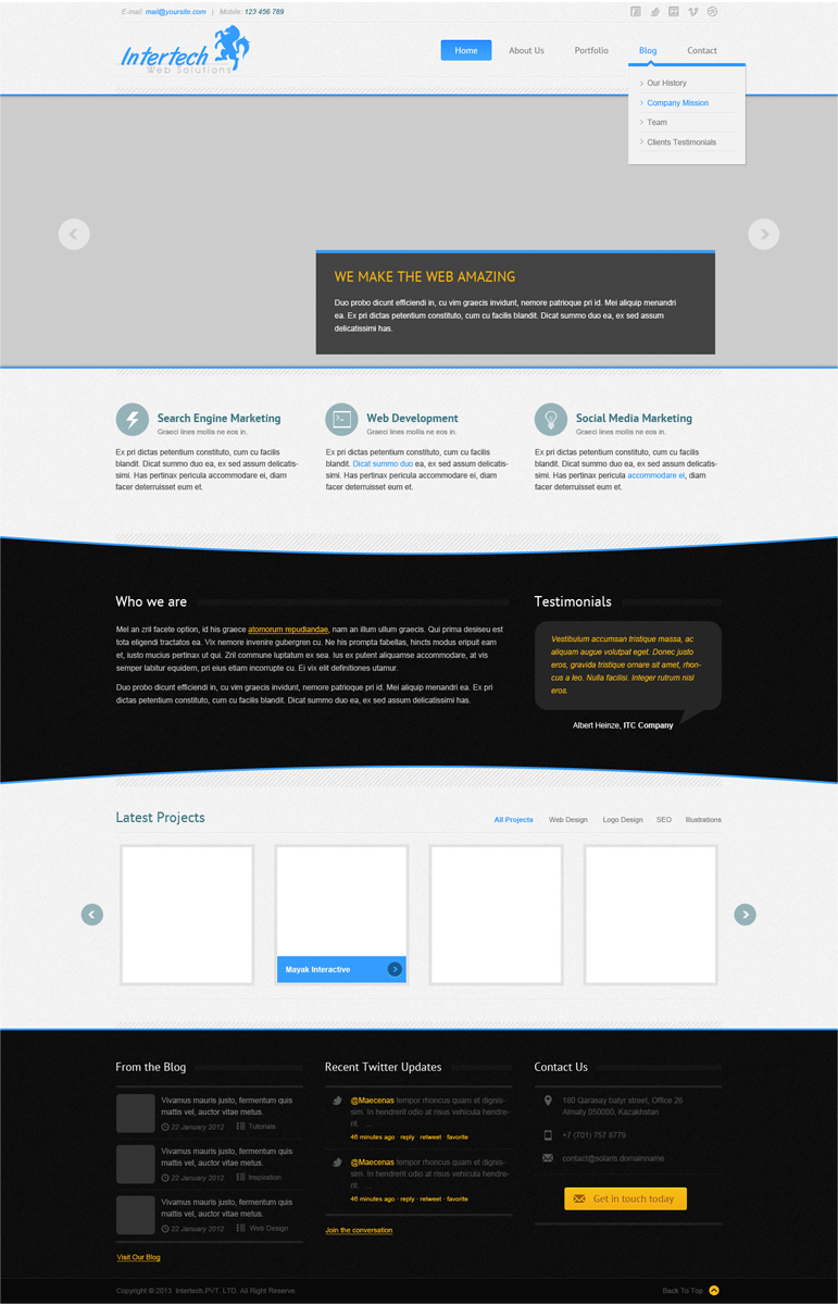 Wordpress Design by SonaDesigns for Intertech Web Solutions | Design: #1484240
