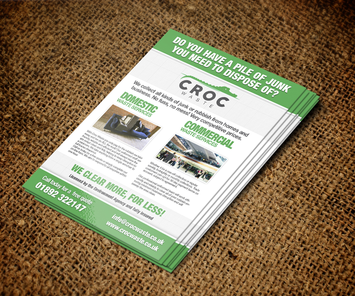 Flyer Design by jeffdefy for Croc Waste | Design #5100061