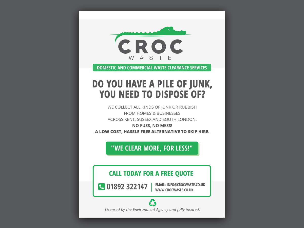 Flyer Design by Sunny Hikari for Croc Waste | Design #5106173