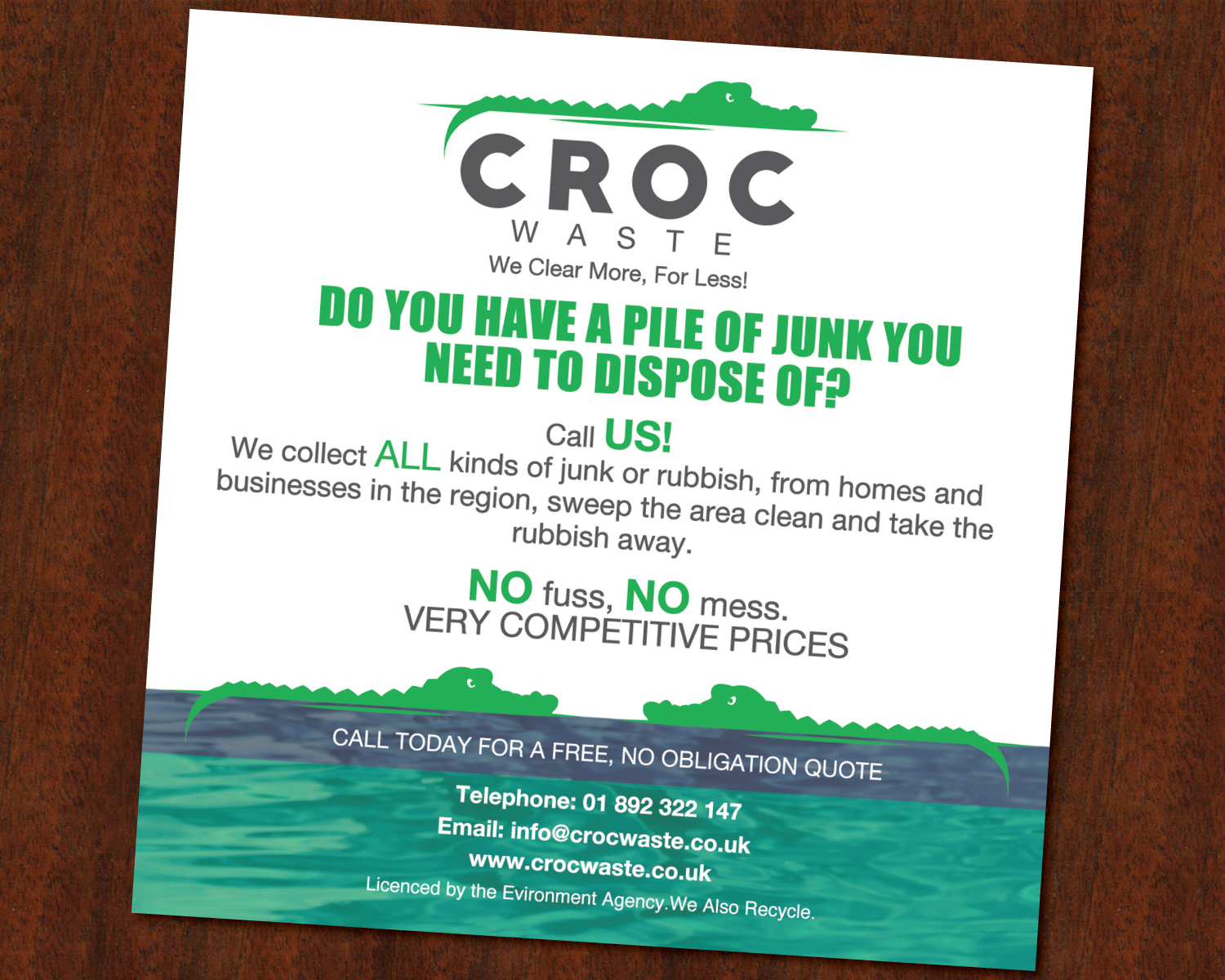 Flyer Design by Cherisse for Croc Waste | Design #5096764
