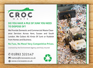 Flyer-Design von Mac Ruskin für Croc Waste | Design: #5104895