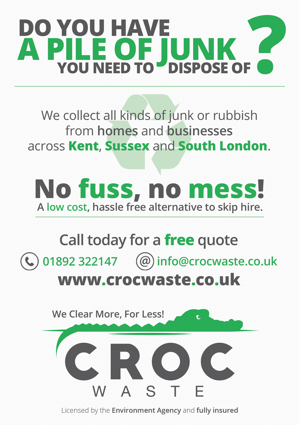 Flyer Design by J&amp;D for Croc Waste | Design #5110865