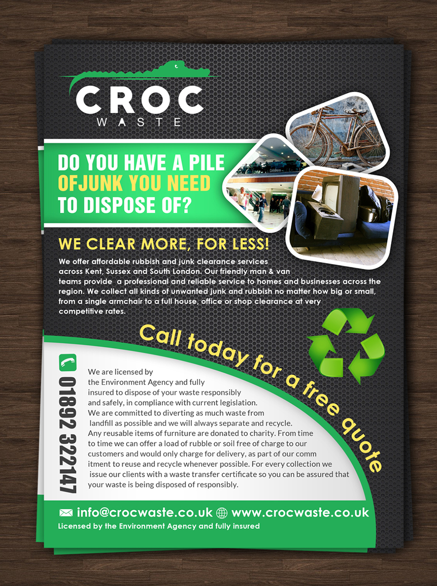 Flyer Design by ESolz Technologies for Croc Waste | Design #5100891
