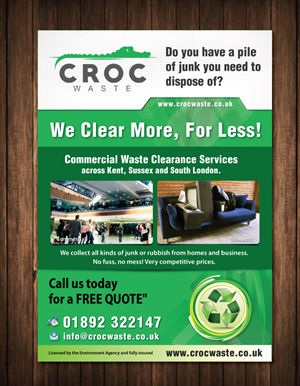 Flyer Design by meet007 for Croc Waste | Design #5099520