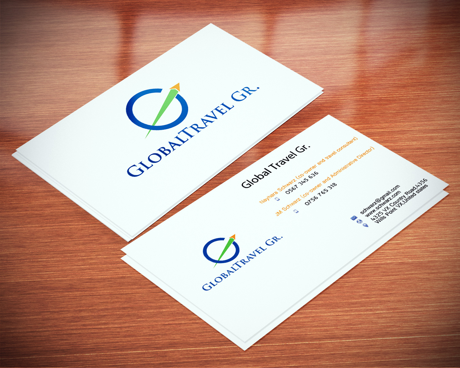 Business Card Design by Lanka Ama for Global travel GR | Design #5099063