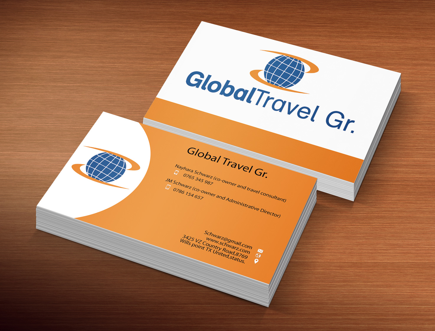 Business Card Design by Lanka Ama for Global travel GR | Design #5099068