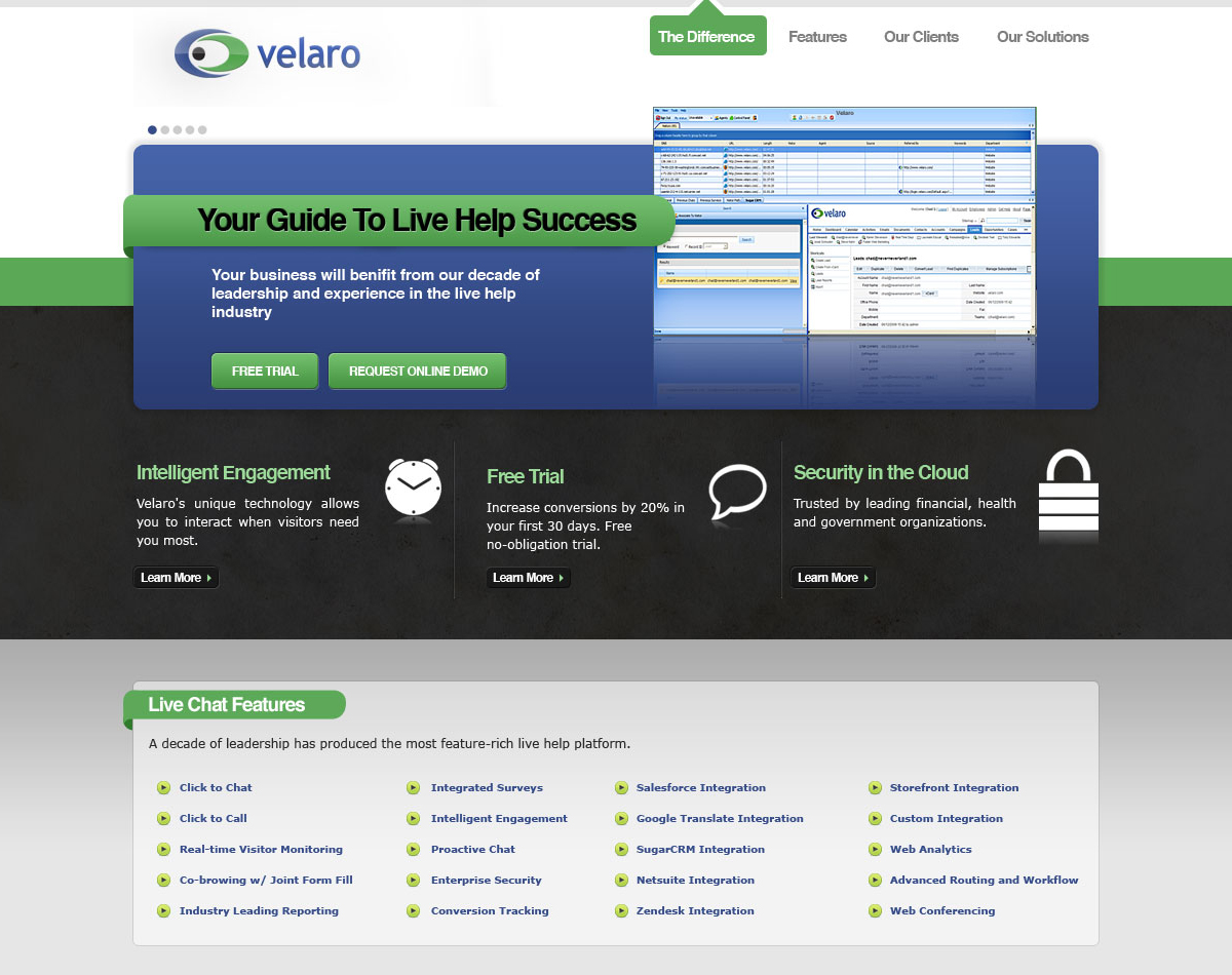 Web Design by 10 Pound Gorilla for Velaro, Inc. | Design #261355