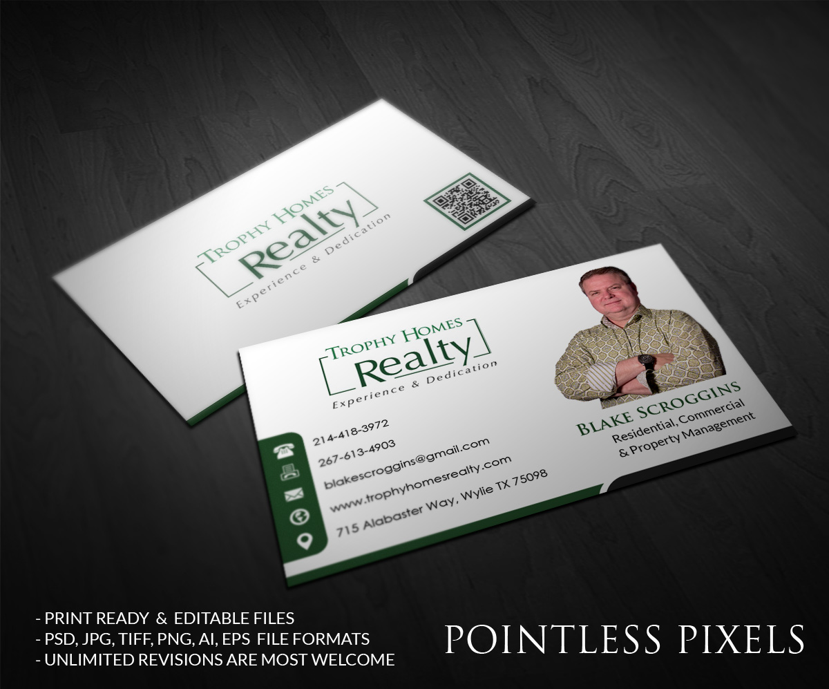 Business Card Design by Pointless Pixels India for Trophy Homes Realty, LLC | Design #5194955
