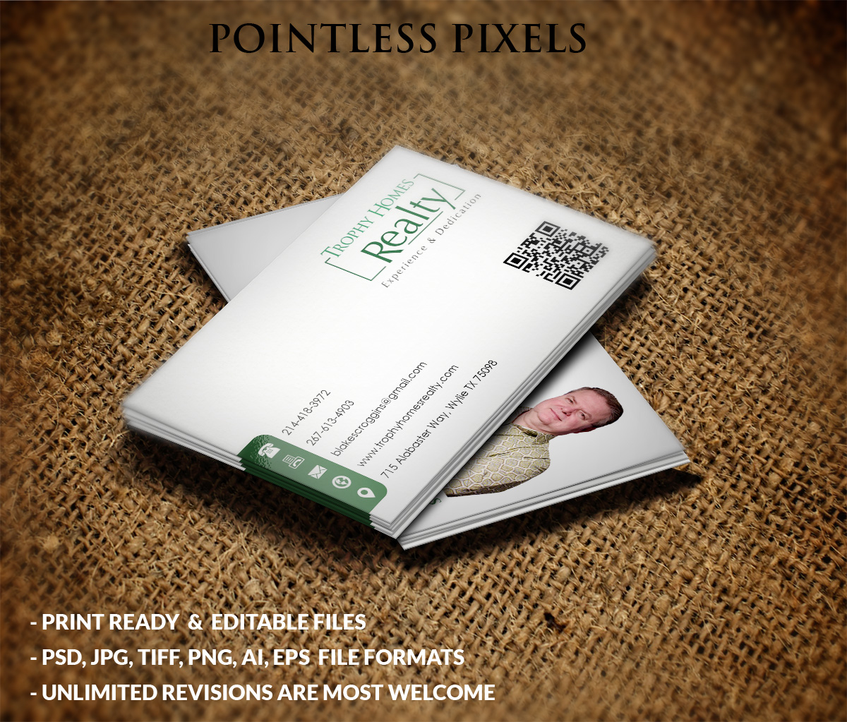 Business Card Design by Pointless Pixels India for Trophy Homes Realty, LLC | Design #5195201