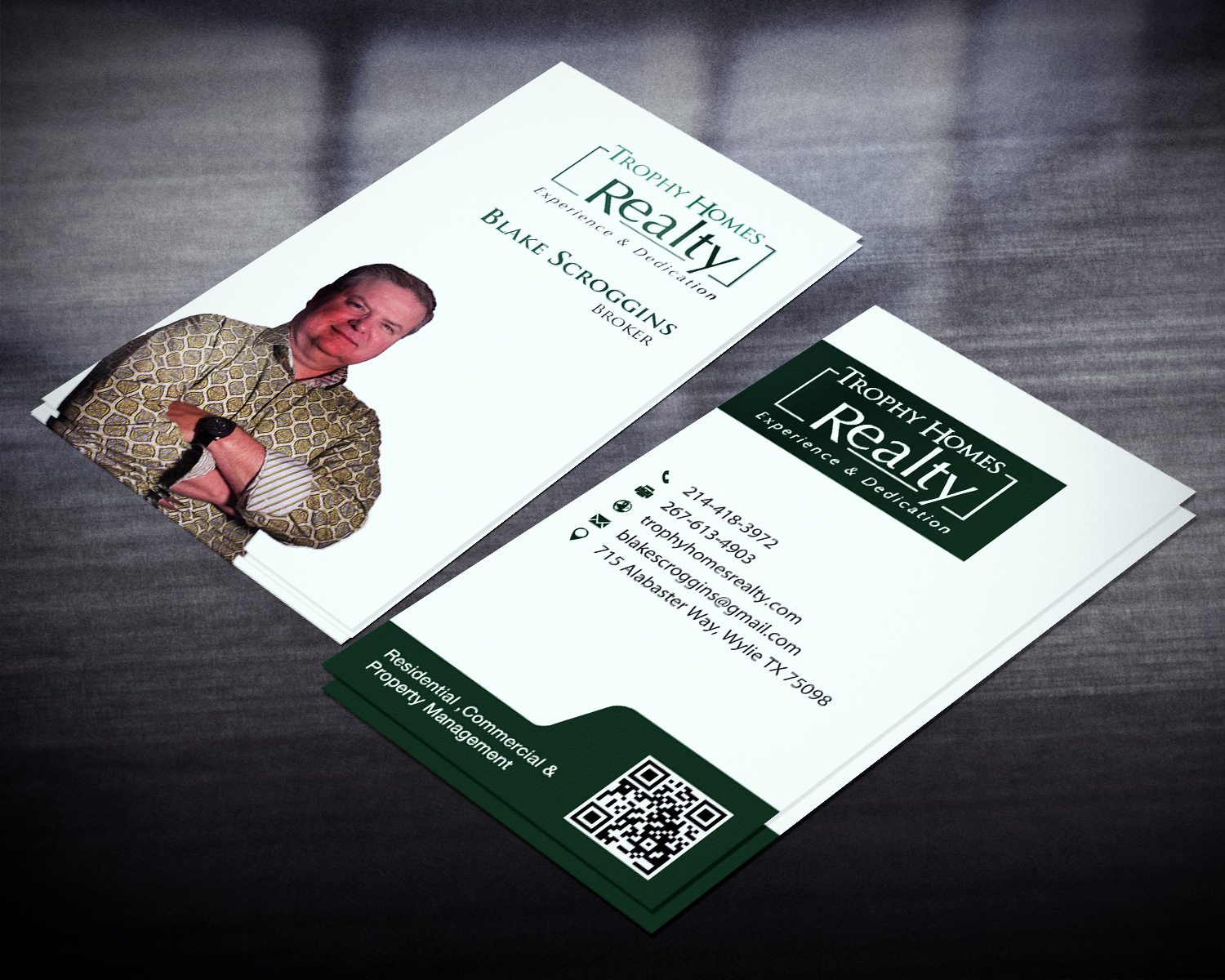 Business Card Design by Lanka Ama for Trophy Homes Realty, LLC | Design #5195196