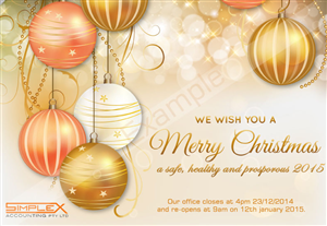 Greeting Card Design by sigitarrin for SIMPLEX ACCOUNTING PTY LTD | Design: #5108959