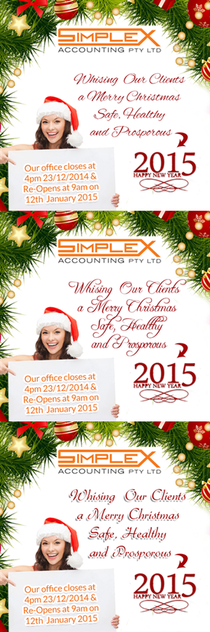 Greeting Card Design by rdesign12 for SIMPLEX ACCOUNTING PTY LTD | Design: #5104759