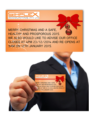 Greeting Card Design by BKD for SIMPLEX ACCOUNTING PTY LTD | Design #5106595