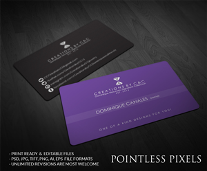 Diseño de Tarjeta de Presentación por Pointless Pixels India para Creations by C&C | Diseño: #5121594