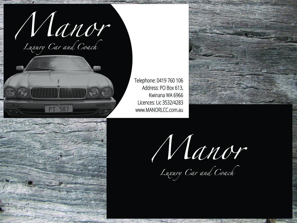 Business Card Design by Melissa Aiken for Manor - Limousine & Coach Company | Design #1466138