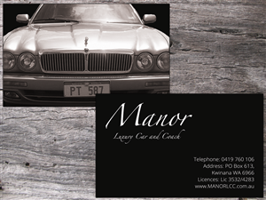 Business Card Design by Melissa Aiken for Manor - Limousine & Coach Company | Design #1466147