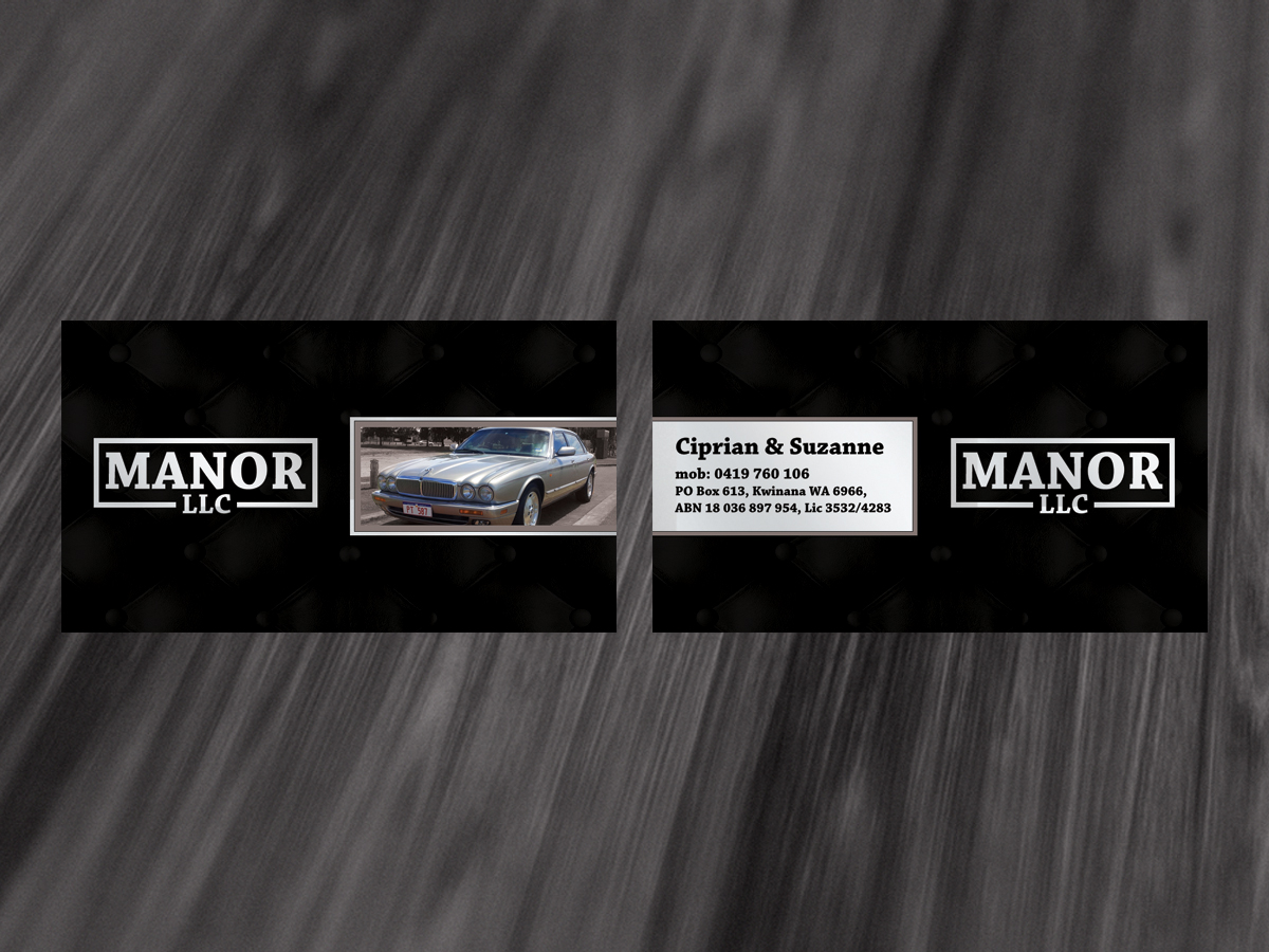 Business Card Design by diRtY.EMM for Manor - Limousine & Coach Company | Design #1442737