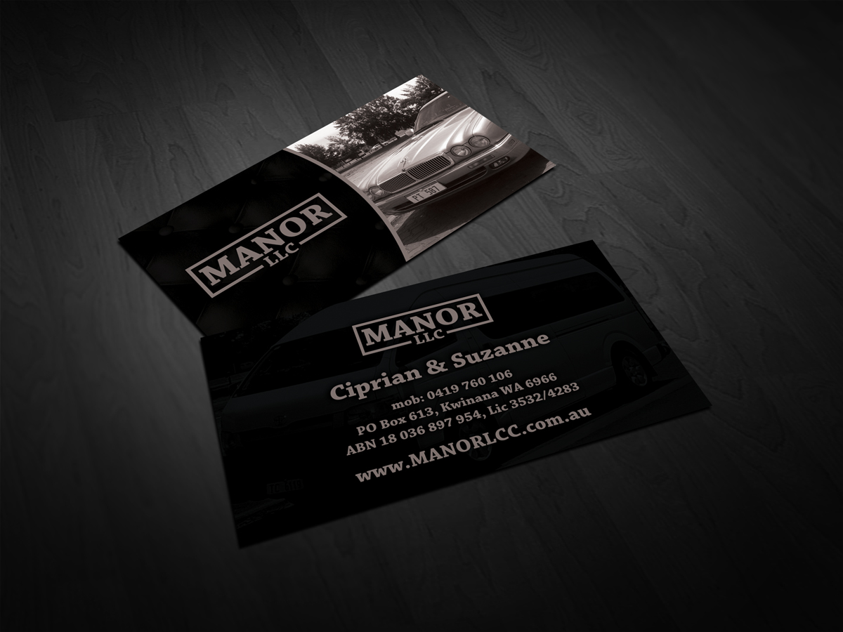 Business Card Design by diRtY.EMM for Manor - Limousine & Coach Company | Design #1487104