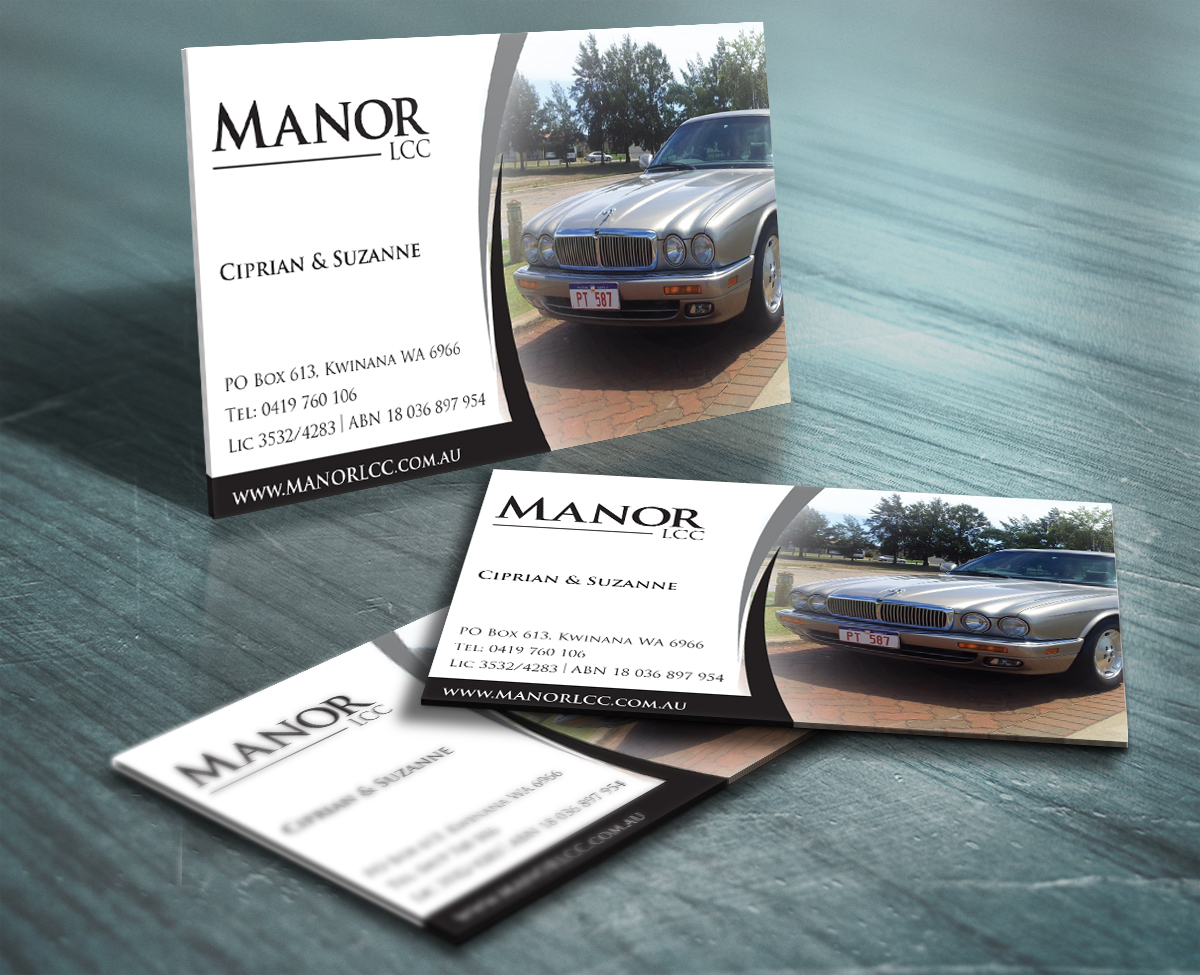 Business Card Design by Viktorijan for Manor - Limousine & Coach Company | Design #1453953