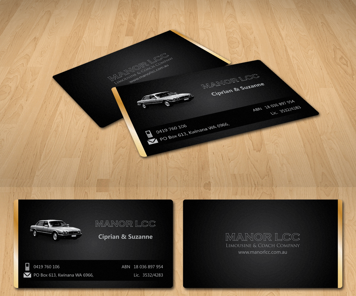 Business Card Design by Radu Borzea for Manor - Limousine & Coach Company | Design #1446830