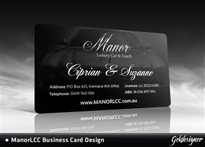 Business Card Design by gekgrfx for Manor - Limousine & Coach Company | Design: #1483638