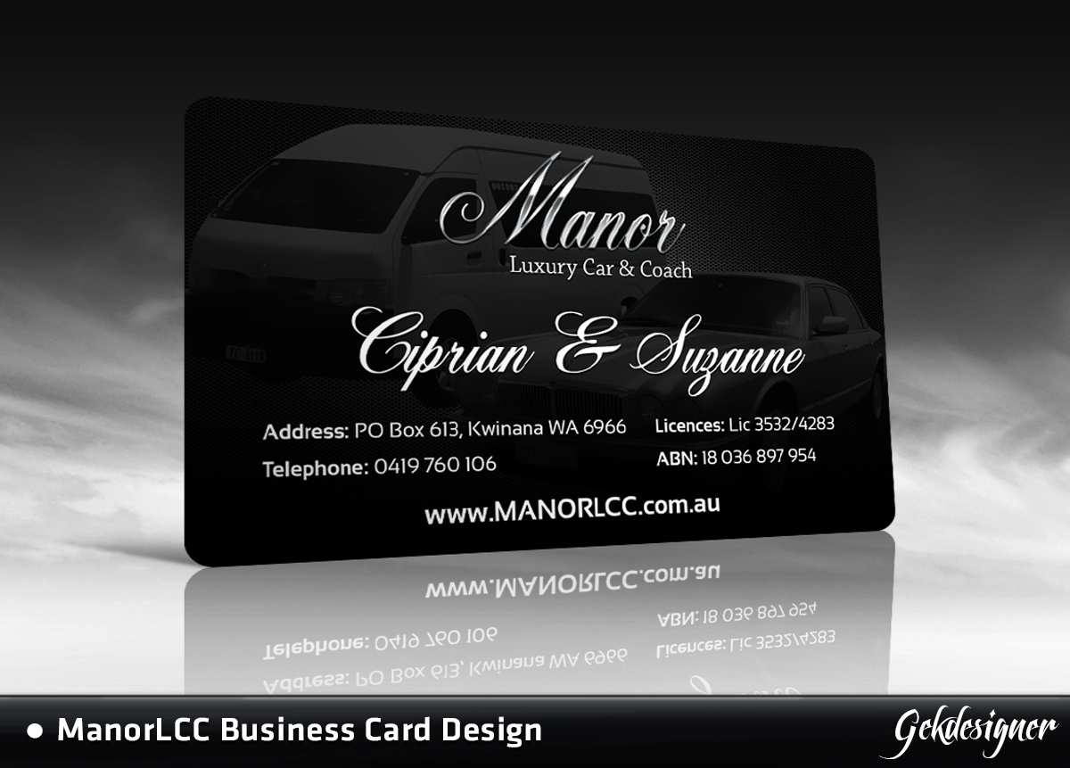 Design de Carte de Visite par gekgrfx pour Manor - Limousine & Coach Company | Design #1485987
