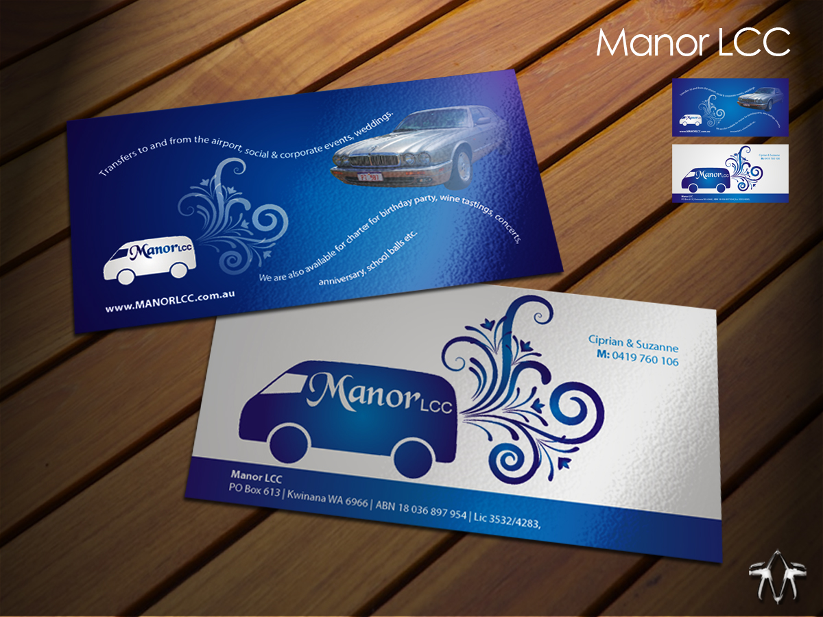 Business Card Design by sadzip for Manor - Limousine & Coach Company | Design #1452079