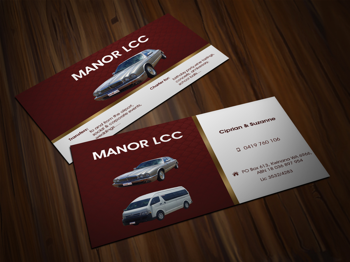 Visitenkarten-Design von Scorpius design für Manor - Limousine & Coach Company | Design #1451985