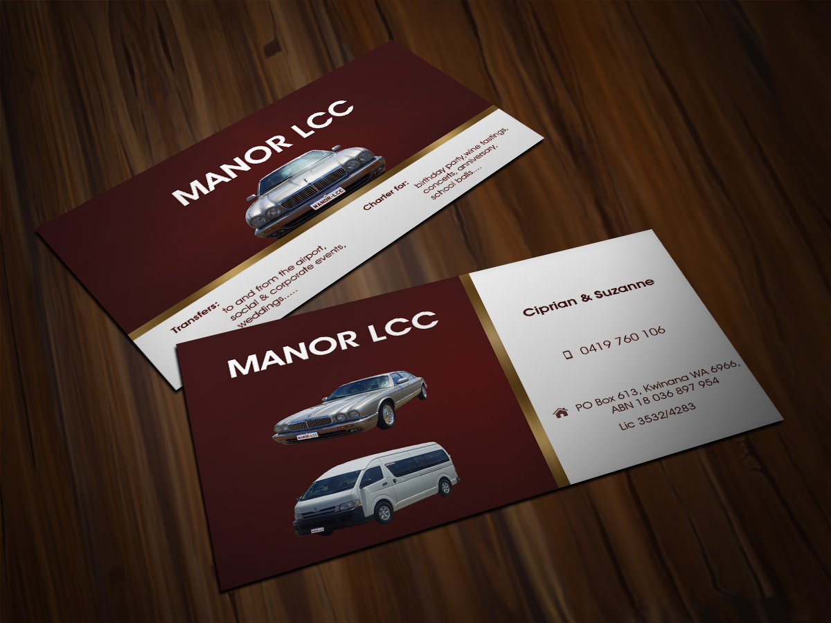 Design de Carte de Visite par Scorpius design pour Manor - Limousine & Coach Company | Design #1451987