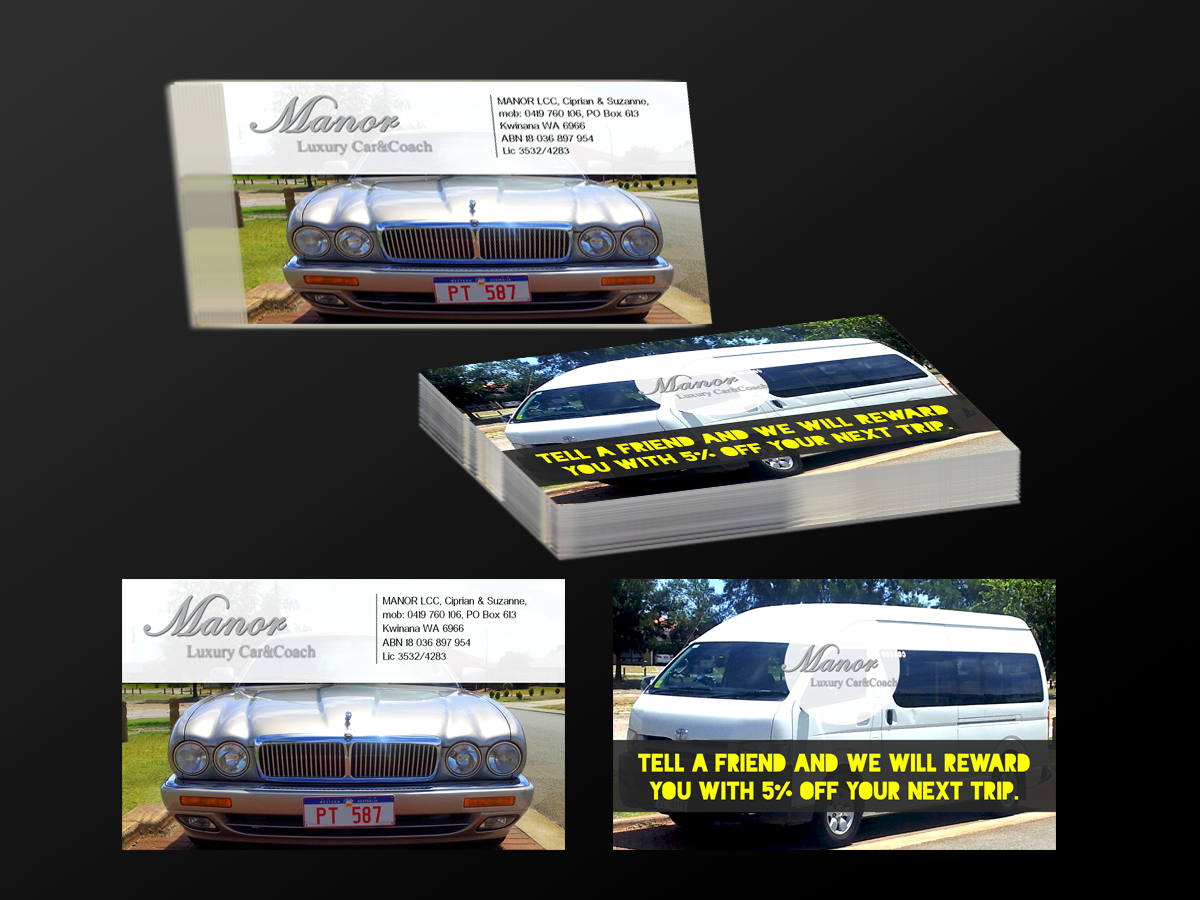 Business Card Design by Dimitris V for Manor - Limousine & Coach Company | Design #1493960