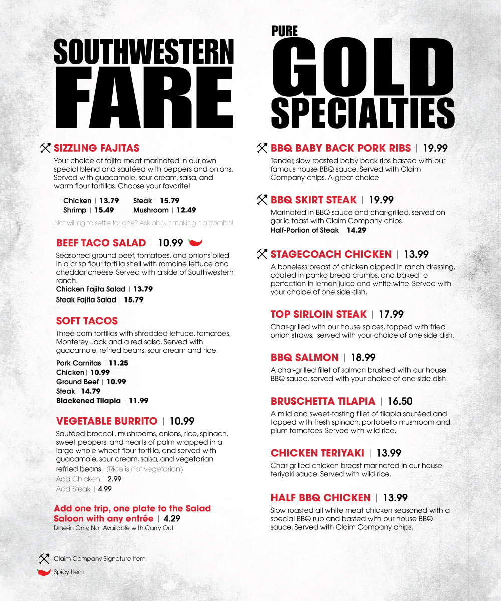 Menu Design by mstahl720 for The Claim Company | Design #1541937