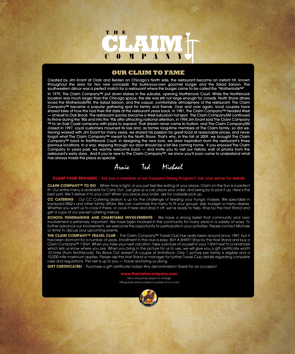 Menu Design by mstahl720 for The Claim Company | Design #1544967