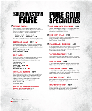 Menu Design by mstahl720 for The Claim Company | Design: #1614006