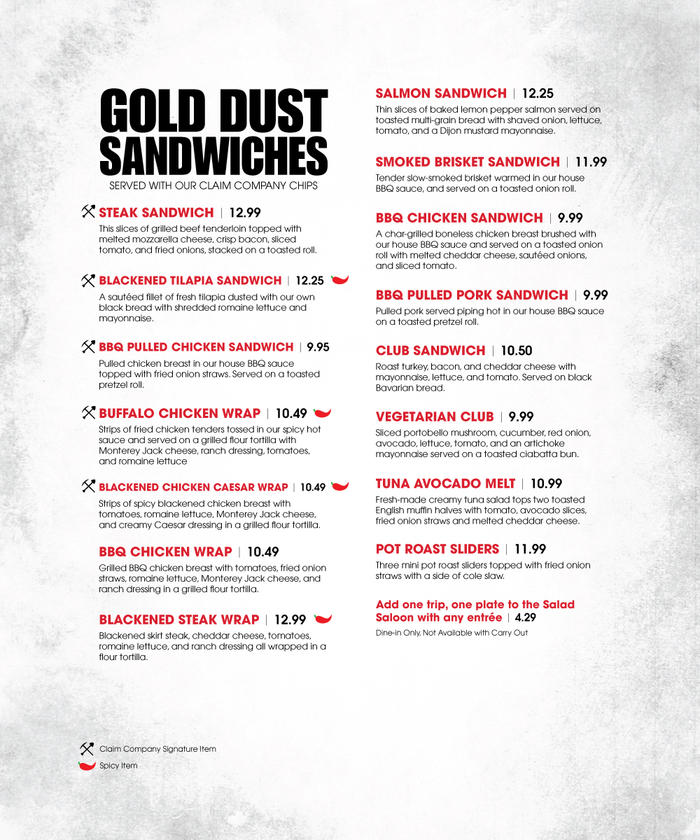 Menu Design by mstahl720 for The Claim Company | Design #1614011