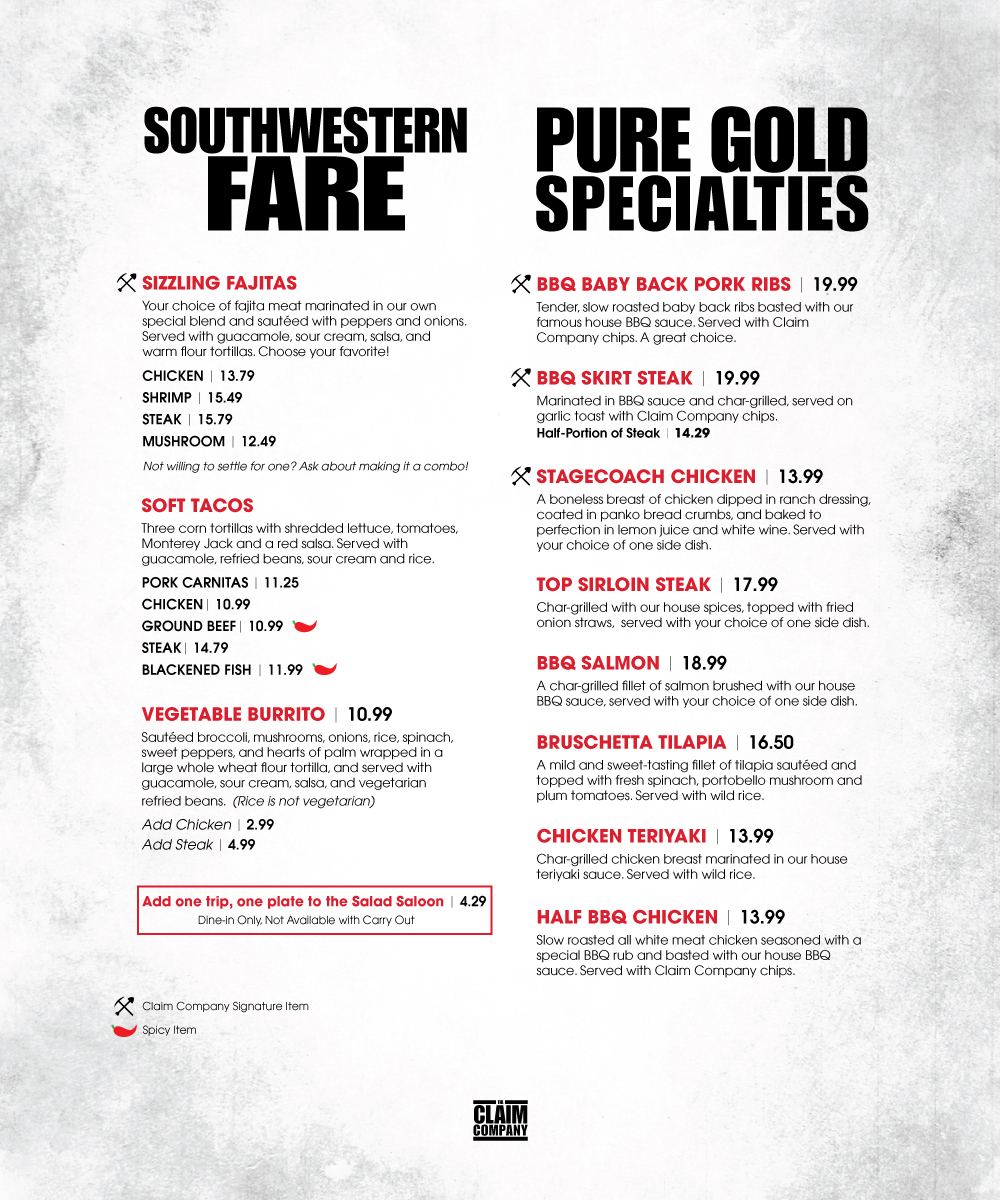 Menu Design by mstahl720 for The Claim Company | Design #1707187