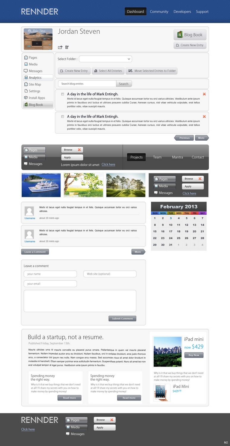 Web Design par pb pour Rennder | Design #1464879
