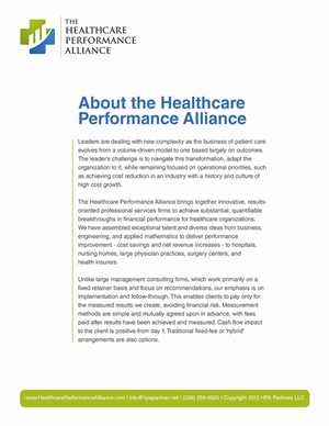 Brochure Design by w&s for The Healthcare Performance Alliance | Design #1497205