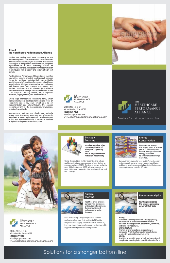 Brochure Design by barinix for The Healthcare Performance Alliance | Design #1512699