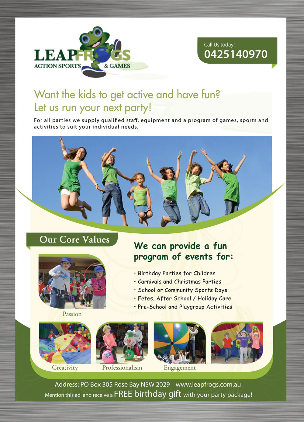 Flyer Design by Sbss for Leap Frogs Action Sports And Games | Design #1438743