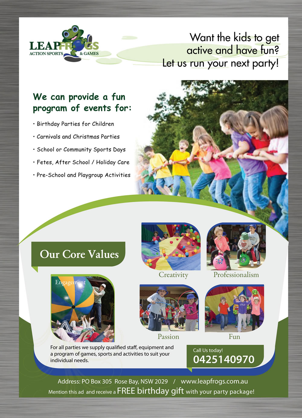 Flyer Design by Sbss for Leap Frogs Action Sports And Games | Design #1438750