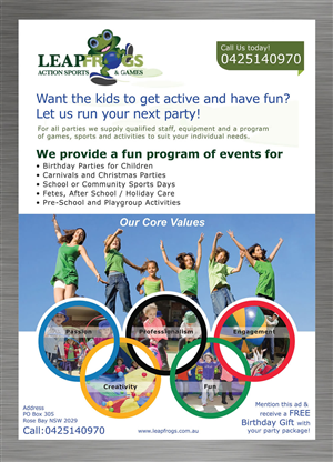 Flyer Design by Sbss for Leap Frogs Action Sports And Games | Design: #1443835