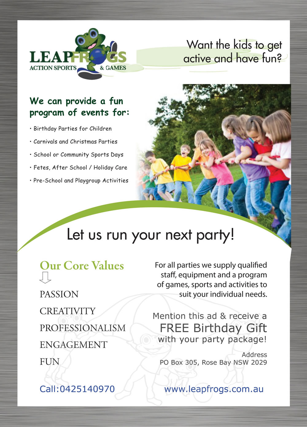 Flyer Design by Sbss for Leap Frogs Action Sports And Games | Design #1447207