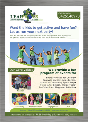 Flyer Design by Sbss for Leap Frogs Action Sports And Games | Design: #1447229
