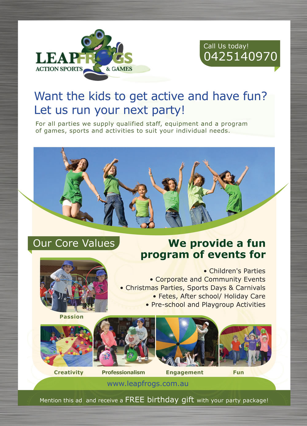 Flyer Design by Sbss for Leap Frogs Action Sports And Games | Design #1451374