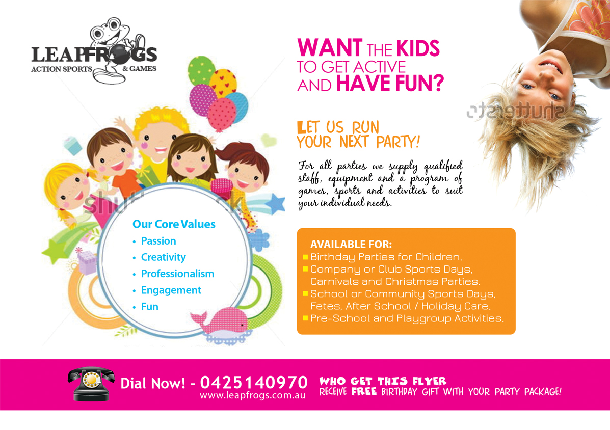 Flyer Design by Yas media for Leap Frogs Action Sports And Games | Design #1464477