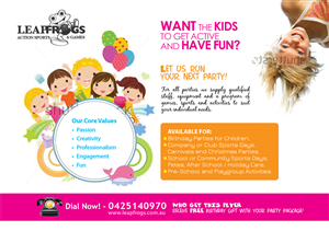 Flyer Design by Yas media for Leap Frogs Action Sports And Games | Design: #1464477