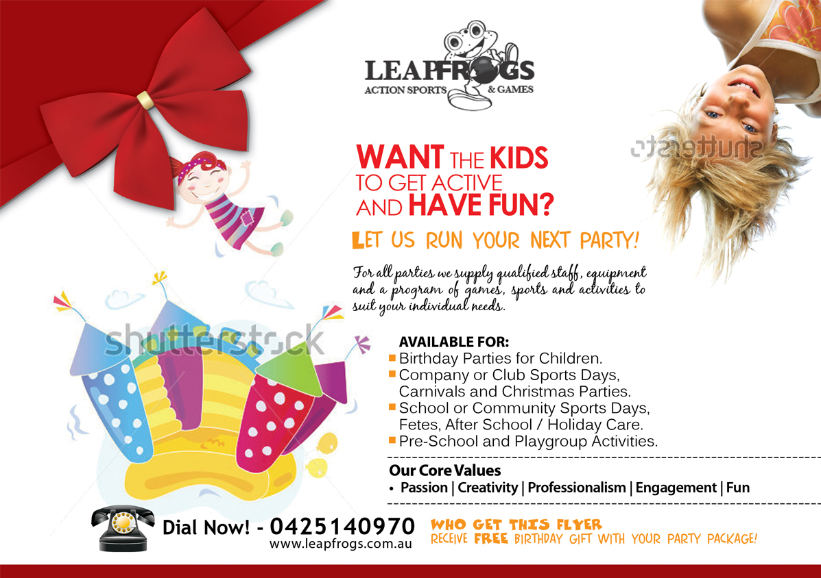 Flyer Design by Yas media for Leap Frogs Action Sports And Games | Design #1464479