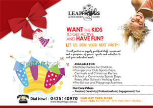 Flyer Design by Yas media for Leap Frogs Action Sports And Games | Design: #1464479