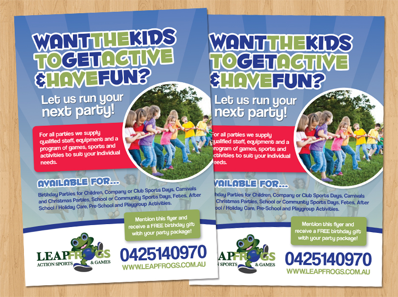 Flyer Design by John Mares for Leap Frogs Action Sports And Games | Design #1454442