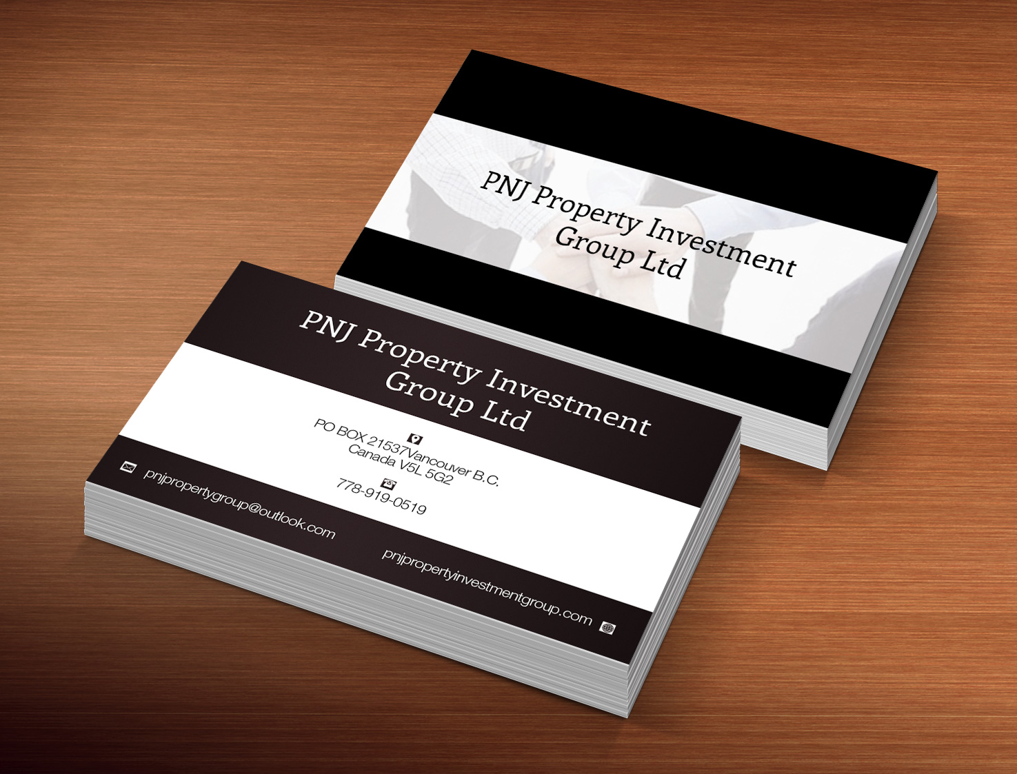 Business Card Design by Lanka Ama for PNJ Property Investment Group Ltd. | Design #5134555